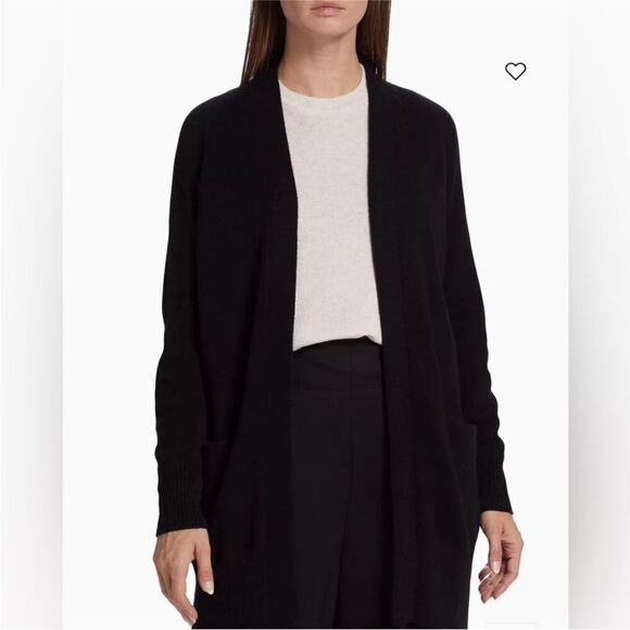 Vince NWT Cashmere Open Cardigan In Black Size M - Picture 1 of 12